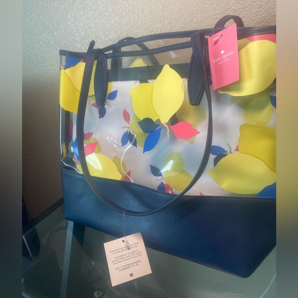 NWT Kate Spade See Through Lemon Zest Tote Bag